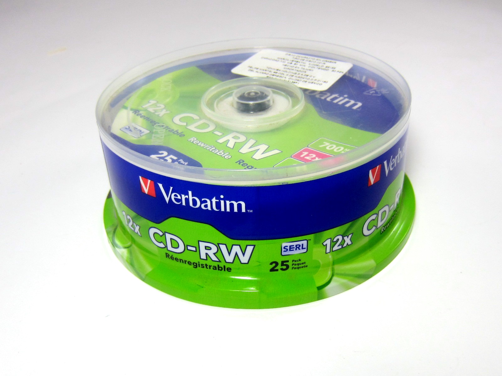 DISCO COMPACTO VERBATIM RW 80MIN 700MB 12X SPNDL C/25 95155 