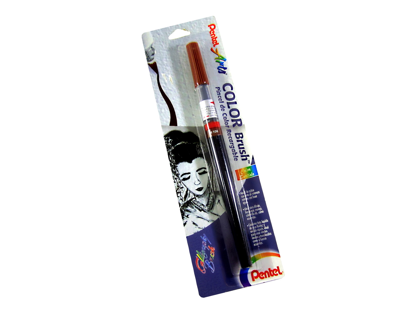 MARCADOR COLOR BRUSH TINTA CAFE GFLBP-106 PENTEL            