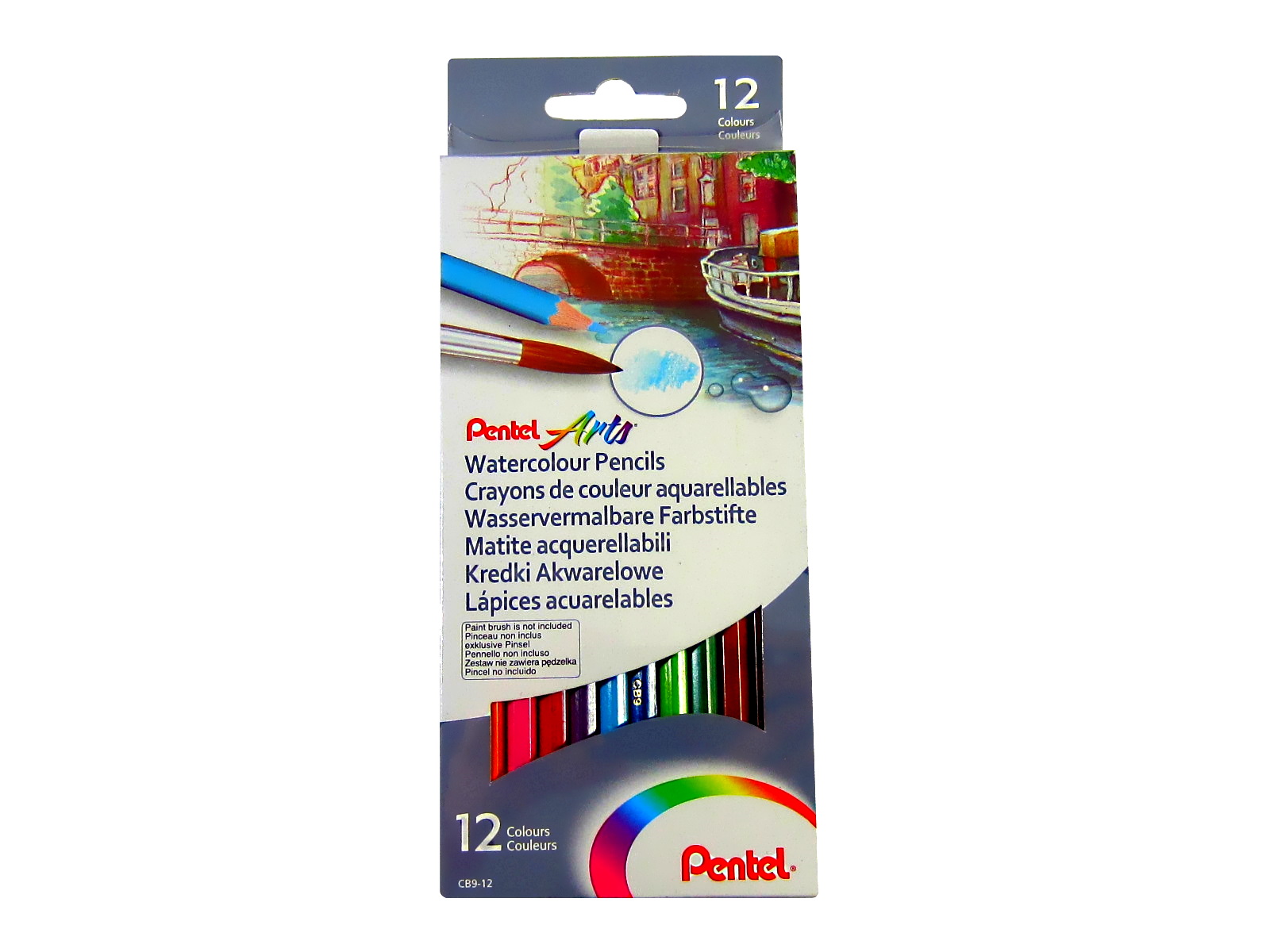 LAPIZ DE COLOR ACUARELABLE C/12 CB9-12-EST PENTEL           
