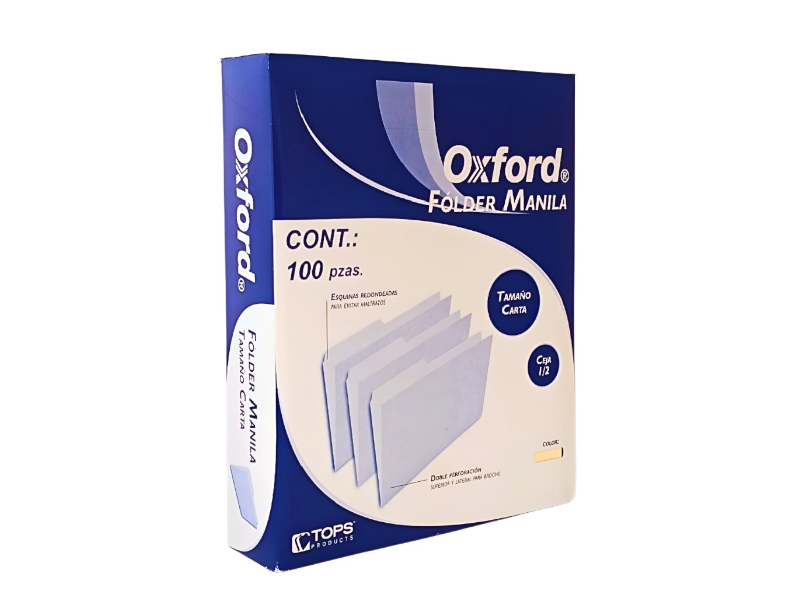 FOLDER CREMA MANILA 1/2 CEJA CARTA CAJA C/100 OXFORD        