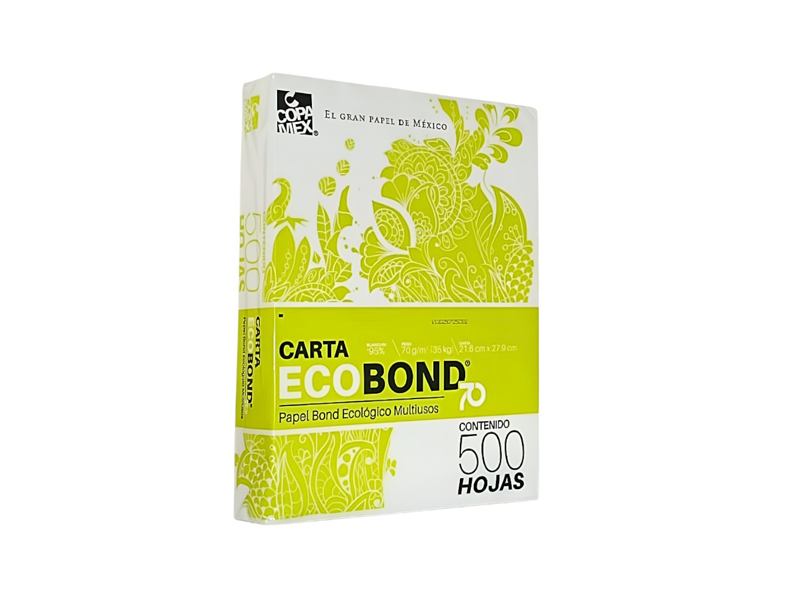 PAPEL ECOBOND ECOLOGICO BLANCO CTA. PAQ C/500 36K 70GMS 95% 