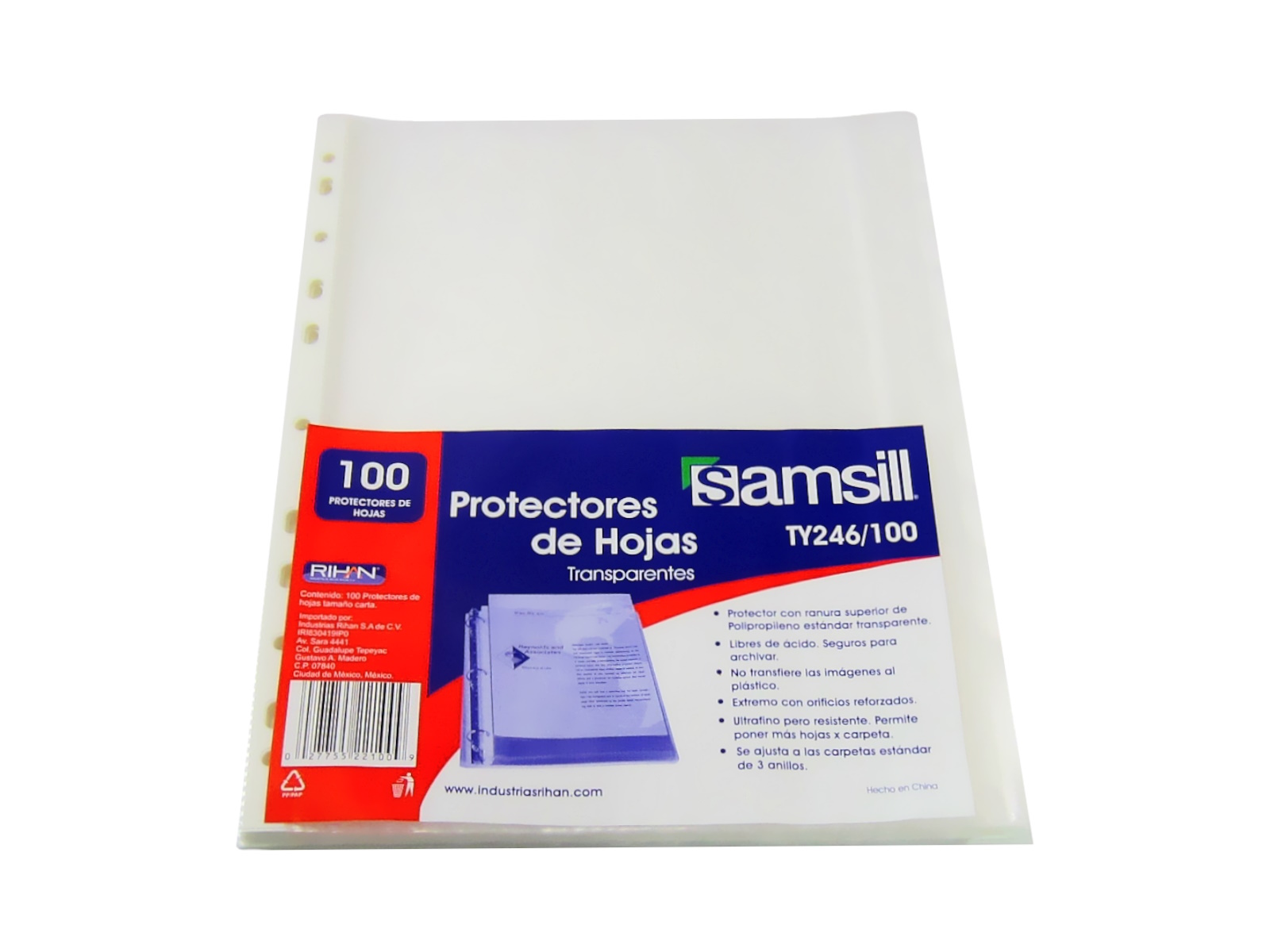MICA PROTECTORA DE HOJAS TRANSPARTENTE TY246 C/100 SAMSIL   