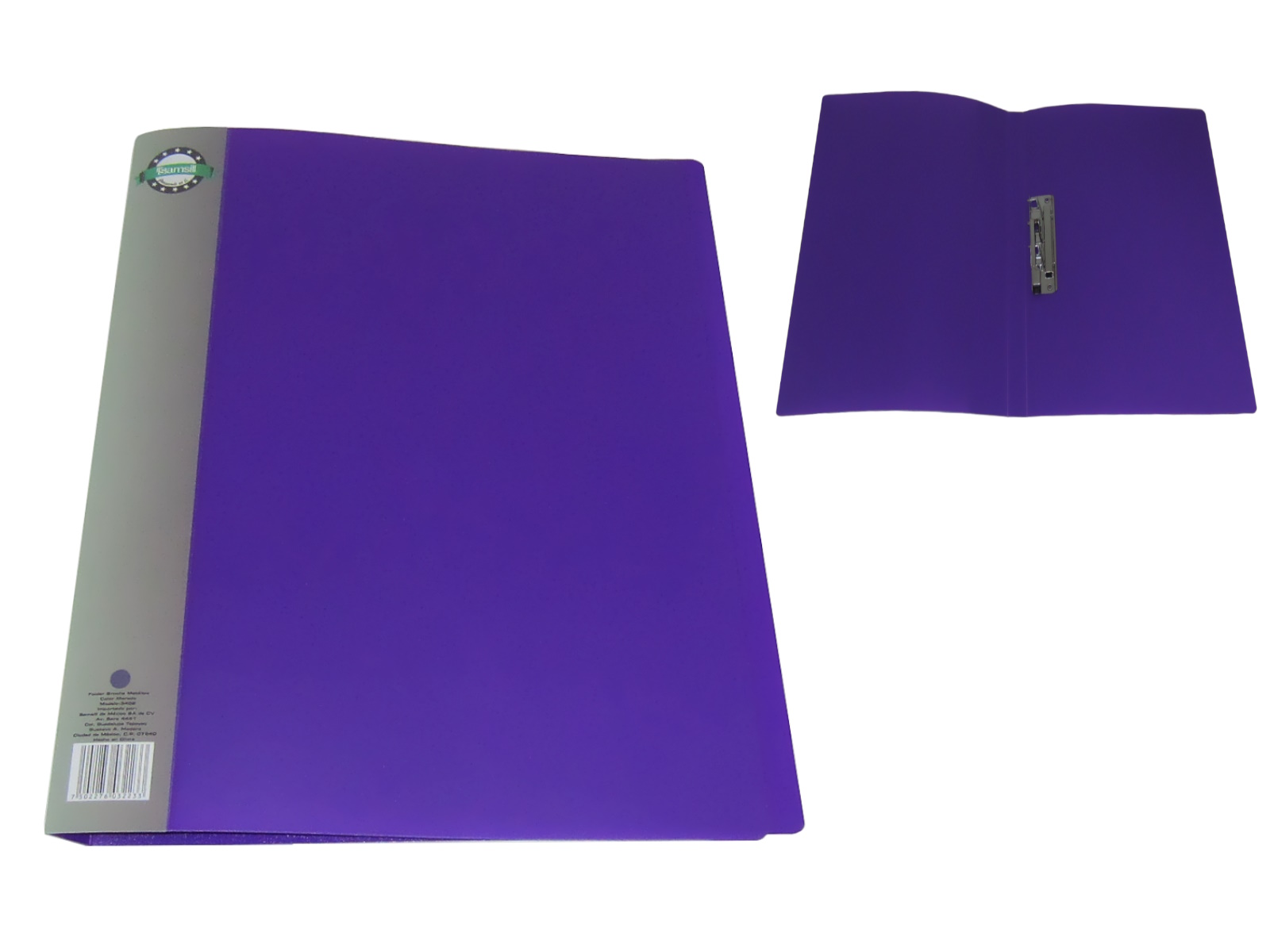 FOLDER BROCHE METALICO MORADO C/PALANCA CARTA 3402 SAMSIL   