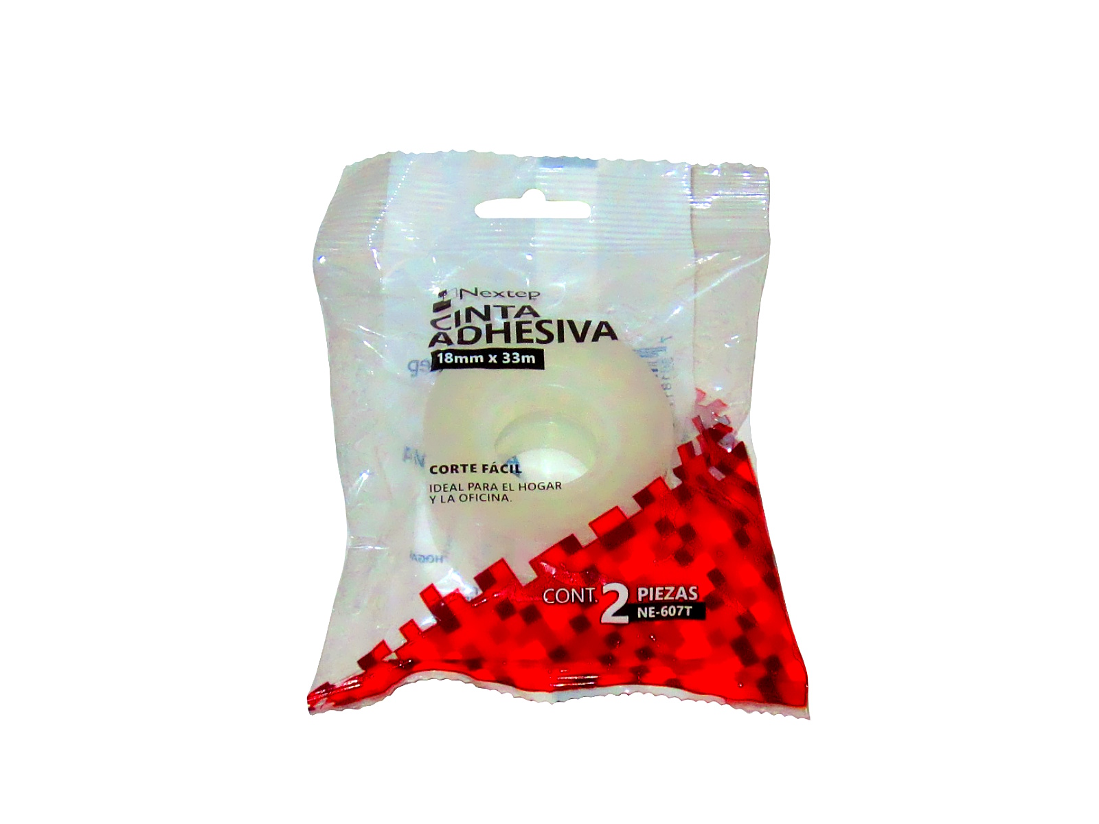 CINTA ADHESIVA CORTE FACIL 18MM X 33MTS  C/2 NEXTEP NE-607T 