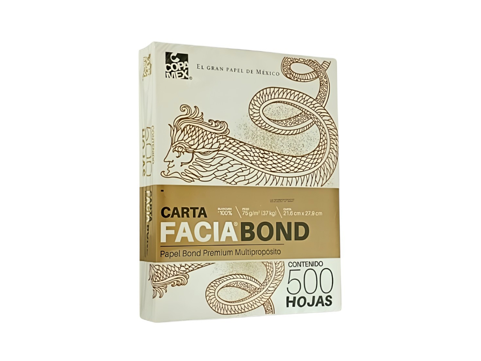 PAPEL FACIA BOND 37K BLANCO T/ CARTA PAQ C/500 99% BLANCURA 