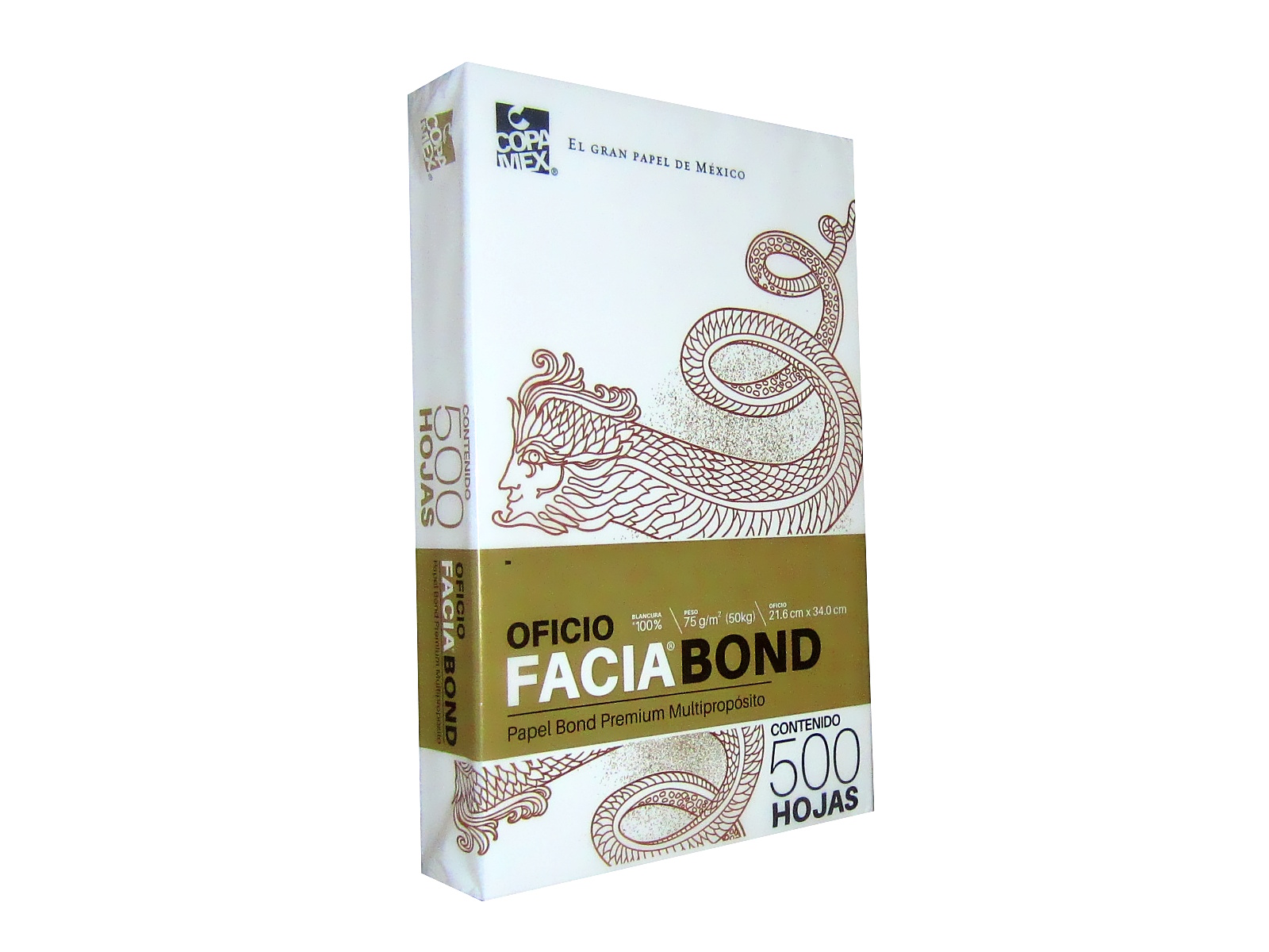 PAPEL FACIA BOND 50K BLANCO T/ OFICIO PAQ C/500 99% BLANCURA