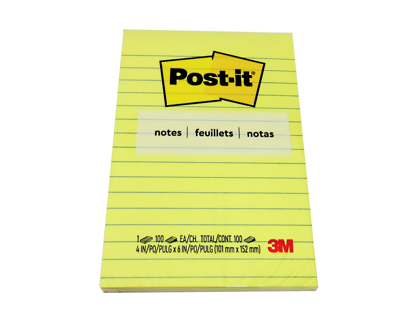 BLOCK NOTAS  POST-IT 660 AMARILLO RAYAS 3M                  