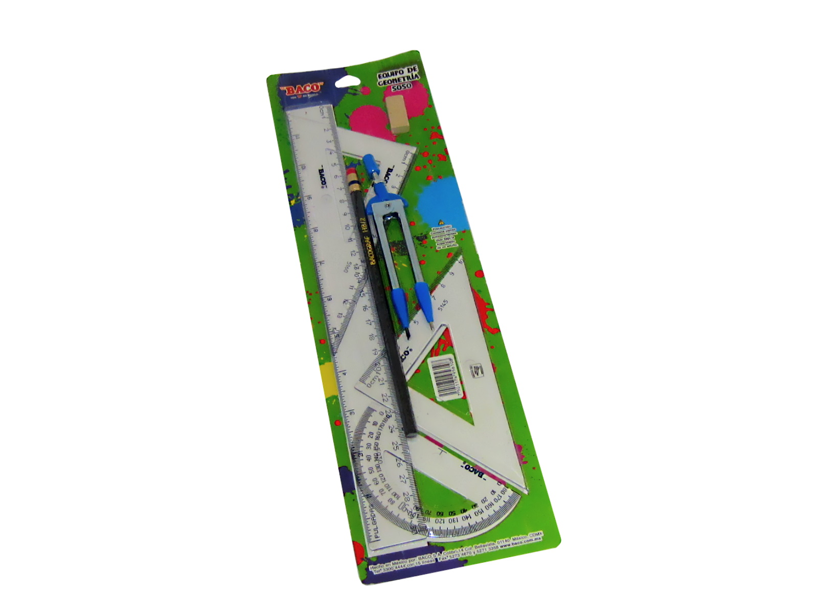 JUEGO DE GEOMETRIA MED. BACO MOD. 5050                      